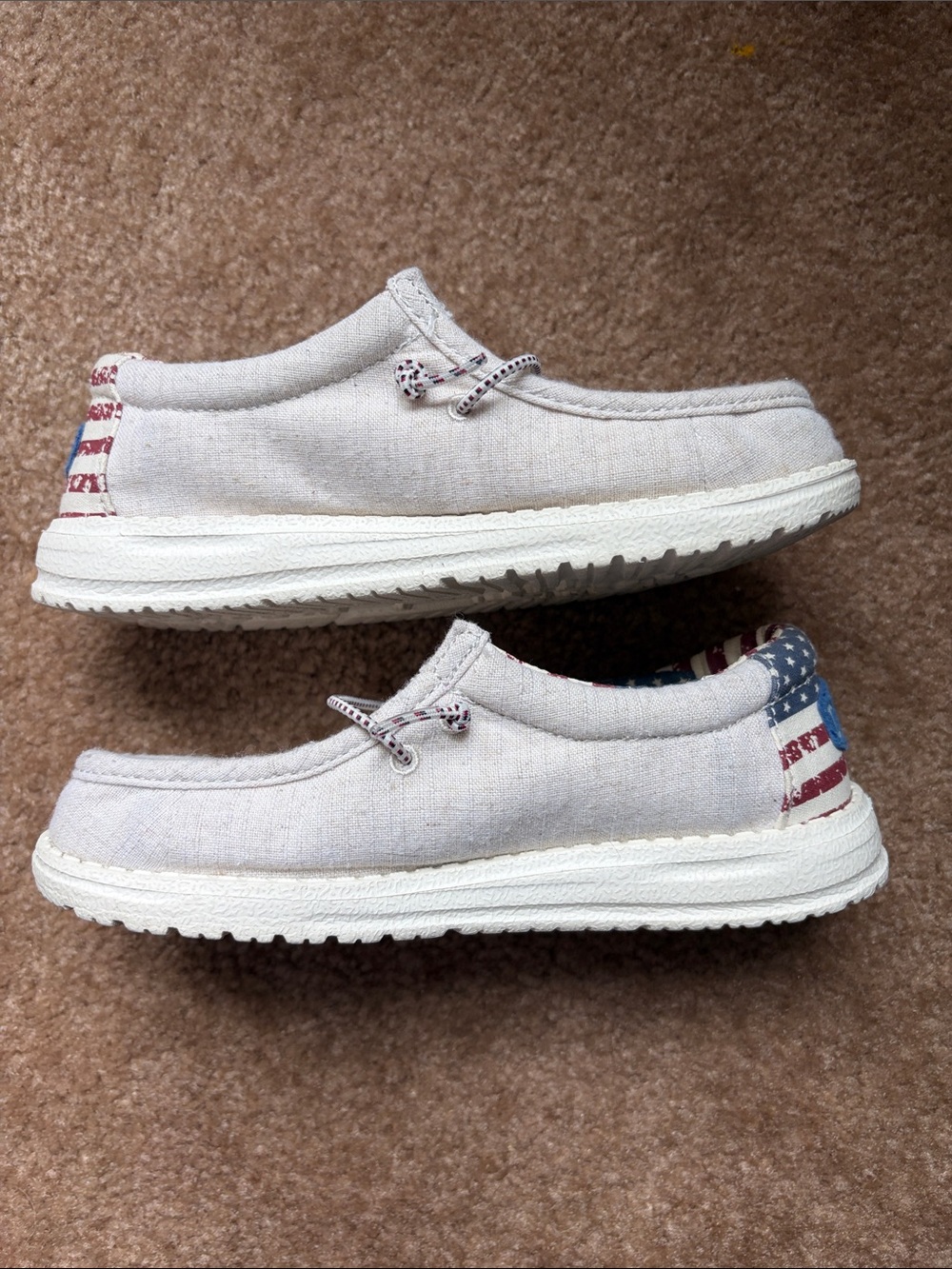 Hey Dude Kids Wally Canvas Slip-On Shoes with Flag Accents - Picture 3 of 6